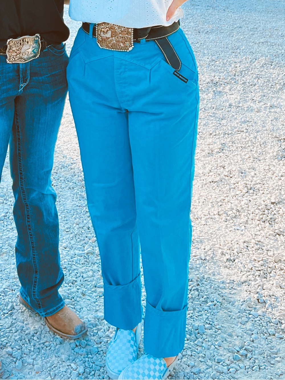 Deadstock Vintage Blue Aqua Turquoise Rockies Rocky Mountain Jeans Denim